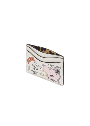 Cat Signature card holder Egret A7031 Ganni 